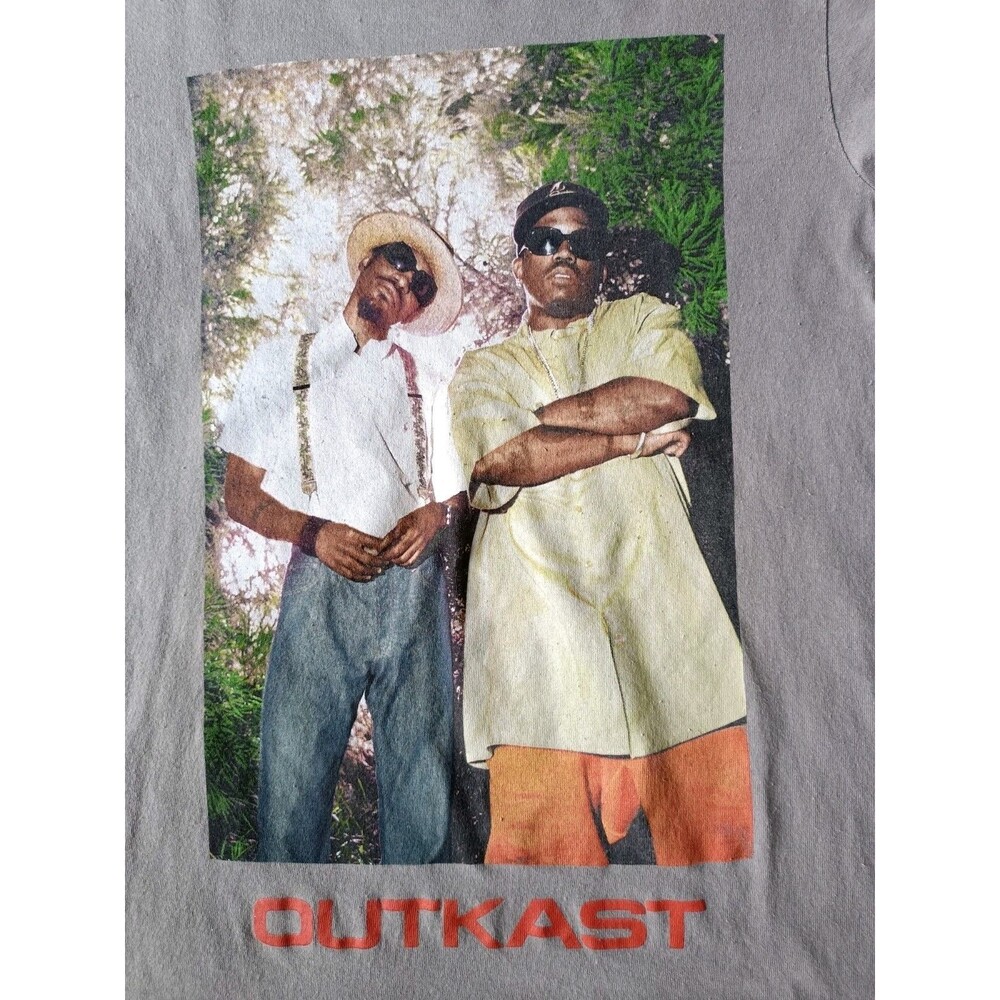 OutKast T-Shirt Men's Small 90s Hiphop Graphic Tan Shirt - Picture 2 of 7